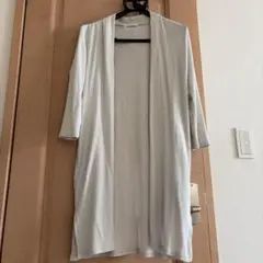 ライトグレー七分袖カーディガン