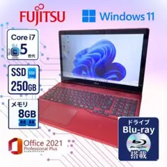 593 富士通ノートPC Blu-ray Office2021搭載