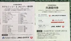 日本航空 ホテルニッコー　JALシティ　ホテル優待券　共通優待券　各1枚のサムネイル