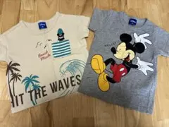 90サイズ　しまむら　ディズニー ミッキー Tシャツ 2枚セットのサムネイル
