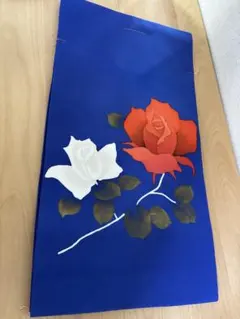【名古屋帯】【バラ】和装　着物　きもの　帯 着物帯 青地