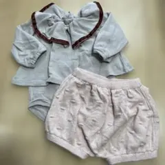 petit main トップスとショートパンツセット 80