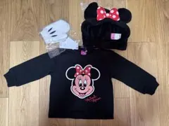 【新品未使用】ディズニーミニーマウス トレーナー 95cm 帽子・手袋付き