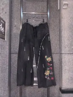 embroidery flower superbuggy blackdenim