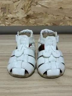 【箱付き】ミキハウス ベビーサンダル 12.5cm 白 レザー 日本製 クマ