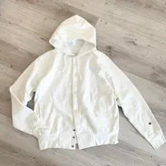 アメリカ製　Champion Reverse Weave 赤タグXL 白　前開き