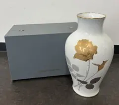 ガラス 花瓶 フラワーベース 大川薫工房 金彩 津軽びいどろ 北洋硝子