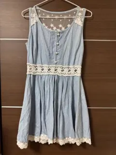 ノースリーブ チュニック M ライトブルー