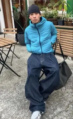 mont-bell サーマランド パーカ ダウン 水色　短丈　リバーシブル