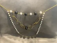 ビーズとチェーンのカジュアルネックレス