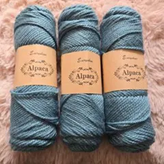 ふわふわ　アルパカ毛糸　300g　グリーンカラー　編み物　緑