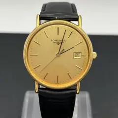LONGINES ロンジン メンズ 腕時計 クォーツ ゴールド文字盤 稼動