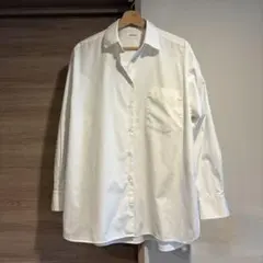 ホワイト 長袖シャツ オーバーシャツ