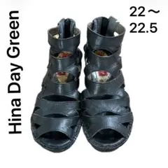 難あり‼️お洒落✨Hina Day Green グラディエーター サンダル 日本製のサムネイル