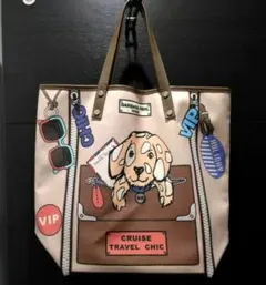 BARBARA RIHL/バーバラリール トートバッグ　犬柄パリ　フランス製のサムネイル