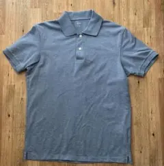 ユニクロUNIQLO ドライカノコポロシャツ　半袖　グレー＋ブルー　M シンプル