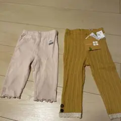 ピンクとイエローのパンツセット　80センチ