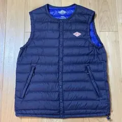 ダントン インナーダウン ベスト クルーネック 38 M ネイビー