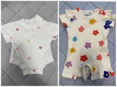 花柄刺繍ロンパース 2点セット　1〜3ヶ月