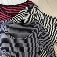 ストライプ 長袖Tシャツ 3点セット