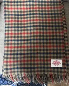 DANTON チェック柄マフラー ウール混紡