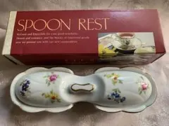 花柄スプーンレスト 陶器製 未使用