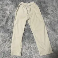 ストライプデザイン ワイドパンツ クリーム色