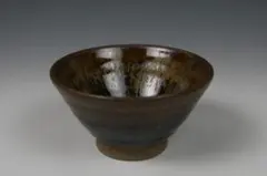 【笠間焼】伝統工芸士 志賀 出 作　笠間焼　飴釉ぐい呑（盃形）