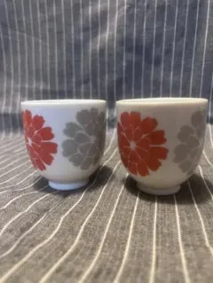 エスニックフラワー湯飲み2個セット