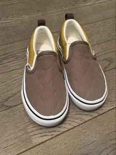 VANS キッズ スニーカー 16cm スリッポン 未使用 ブラウン イエロー