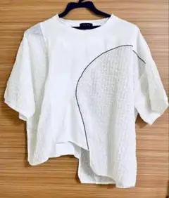 TRUBE☆涼しいポコポコメッシュ☆アシンメトリー☆前ショート☆デザインTシャツ