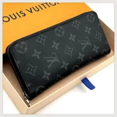 【美品】ルイヴィトン モノグラム エクリプス 長財布 ヴェルティカル ブラック