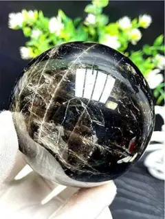 珍！ブラックムーンストーンとラブラドライトの共生 スフィア 天然石 