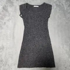 難有り ROYAL PARTY ロイヤルパーティー グレー ニットワンピース F