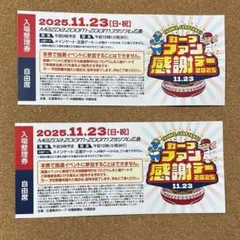 CARP カープ　ファン感謝デー　2025 入場整理券2枚セットのサムネイル