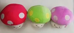 kinokko ぬいぐるみ 3個セット ピンク レッド グリーン 赤 緑 きのこ