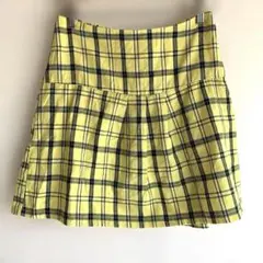 イエロー タータンチェック ミニスカート L 90s Y2K クルーレス風