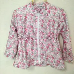 花柄長袖ラッシュガード（花柄・ピンク）90cm