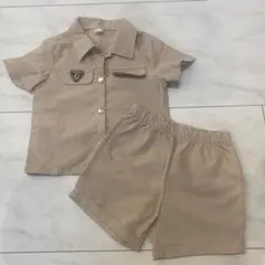SHEIN ベージュ シャツとショートパンツセット 2-3Y