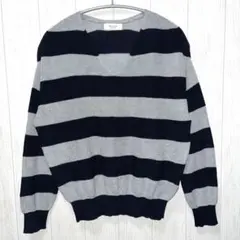 Te chichi/Vネックボーダーニット