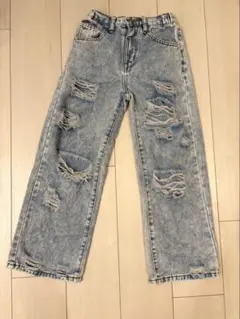 キッズ ダメージジーンズ ワイドパンツのサムネイル