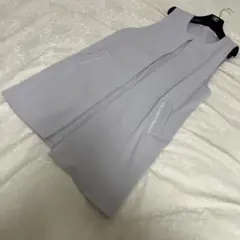 ノアジェ ビジュー付ジレ M グレージュ ロングベスト noa-ge ストレッチ