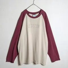 NIKE　Tシャツ　ラグラン袖　オーバーサイズ　好配色　ワッペン　古着