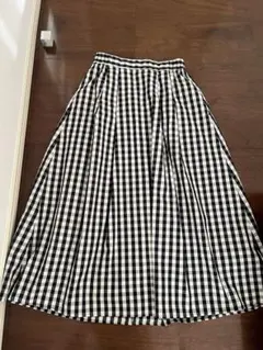 GU ギンガムチェックロングフレアスカート Sサイズ
