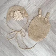 ベビー ニューボーンフォト用衣装セット 馬帽子&ロンパース