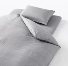 新品未使用　無印良品 掛け布団カバー1点のみ　シングルSグレーチェック