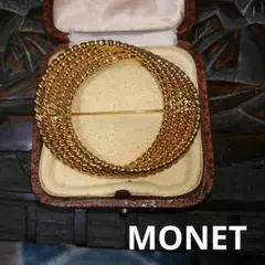 ヴィンテージ MONET モネ 金色 五連 円形ブローチ