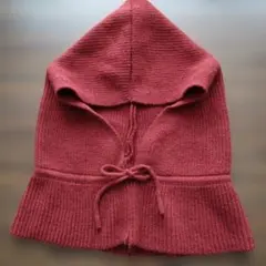 橙色　濃いオレンジ　 バラクラバ　フード付きニット帽　Ｆ