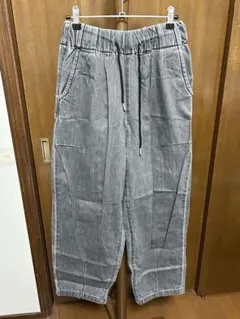 Bershka グレー デニム ワイドパンツ