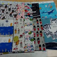 こばやし猫生地　縦50cm横25cm 10枚 柄変更値下げ不可